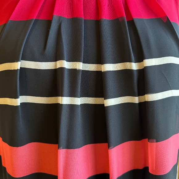 COPY - NEW YORK & COMPANY Dress Sheath Stripe Pleated Lined Sleeveless Polyeste… - Picture 6 of 10